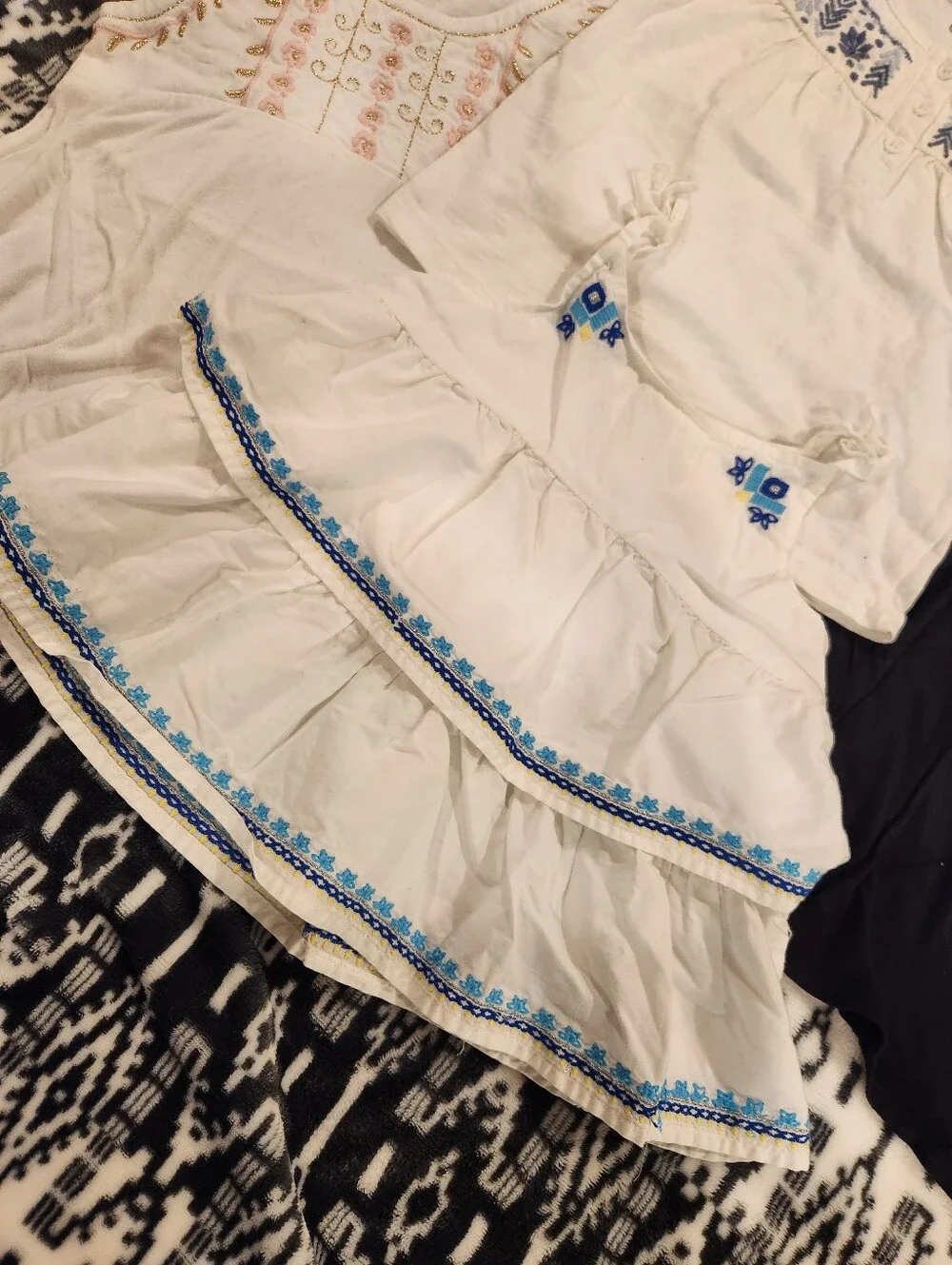 Gymboree Kids Embroidered Tank Dresses - White & Black Options, Size 3T